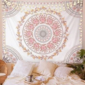 NEW Mandala Tapestry Aesthetic Tapestry Wall Hanging, Pink Floral